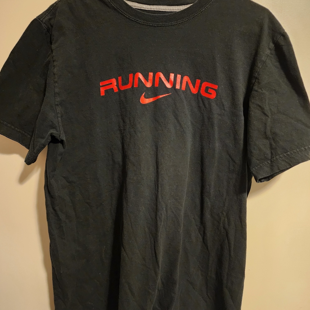 Nike Men's Black Tee with Red Graphic
